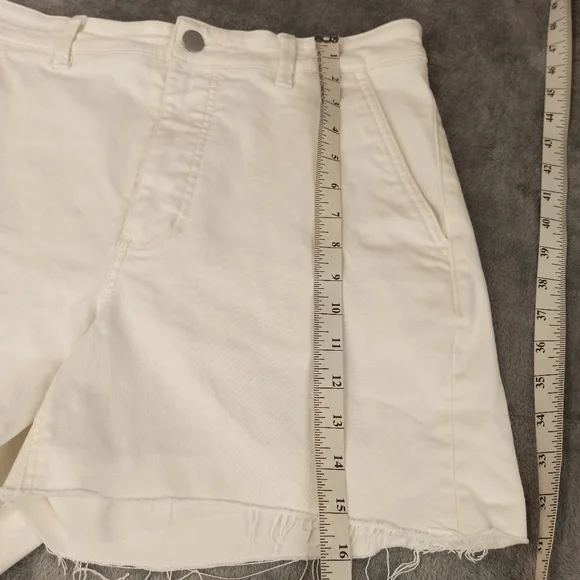 Everlane Moms Premium Button Fly Denim Jean Shorts Cut Off Wome Size 14 - Picture 13 of 16